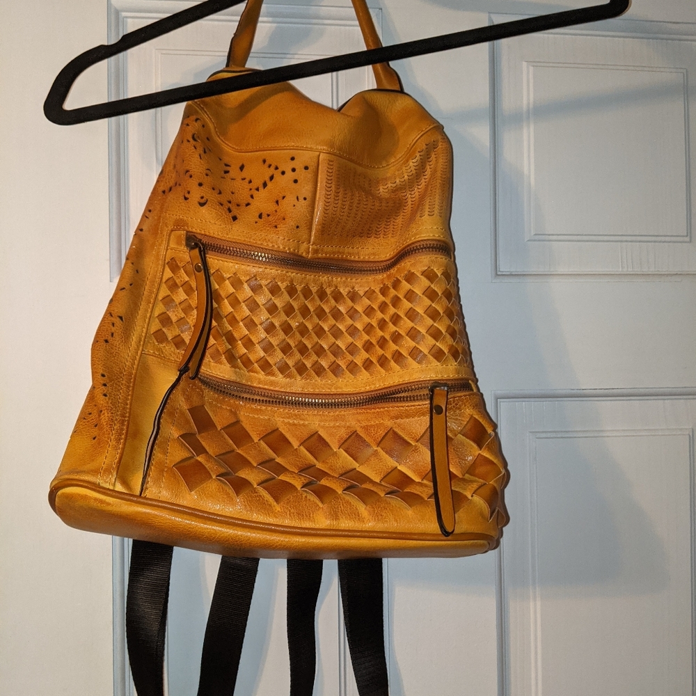 Vegan leather backpack
